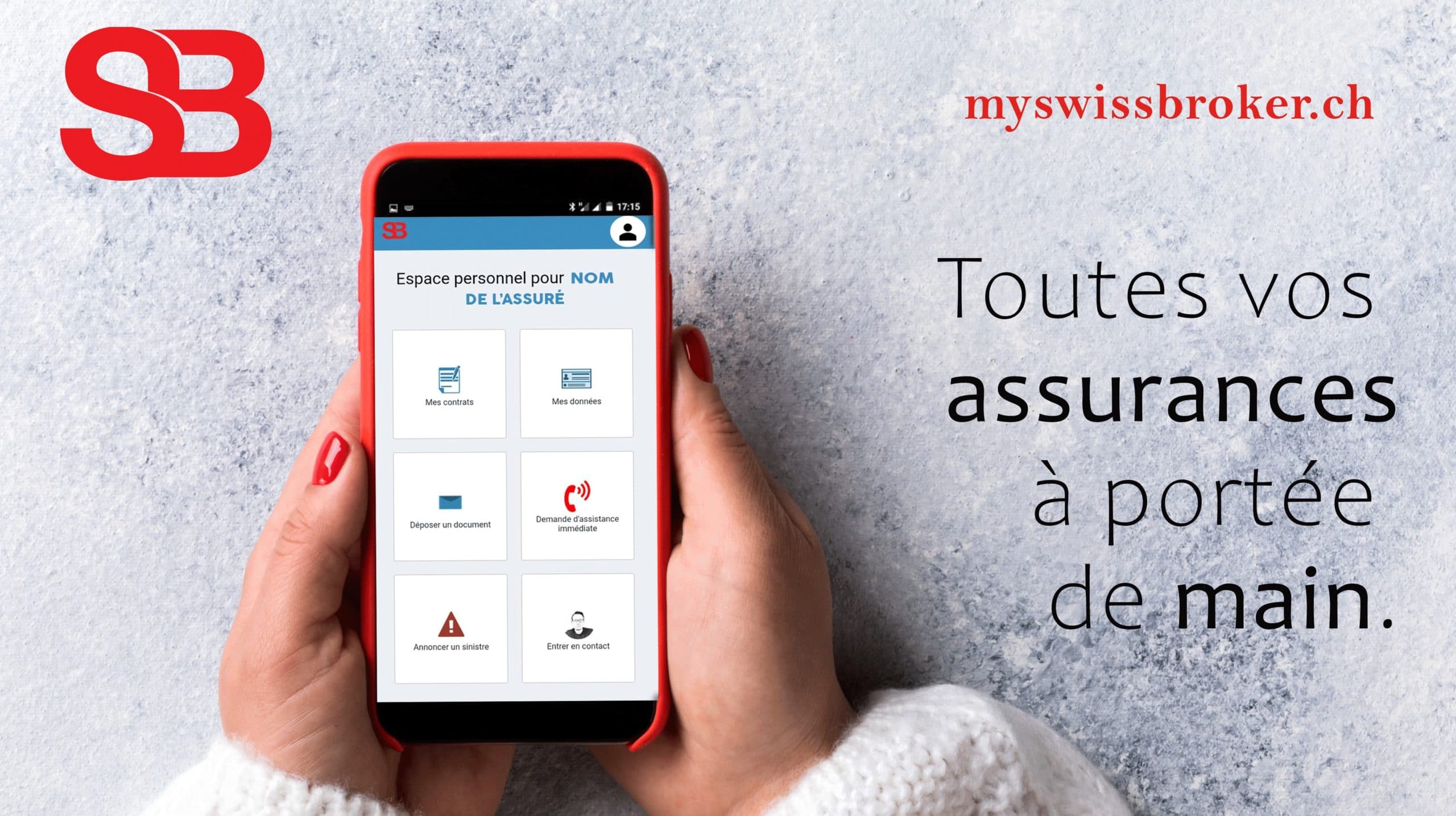 Espace multiassurances suisse sur smartphone